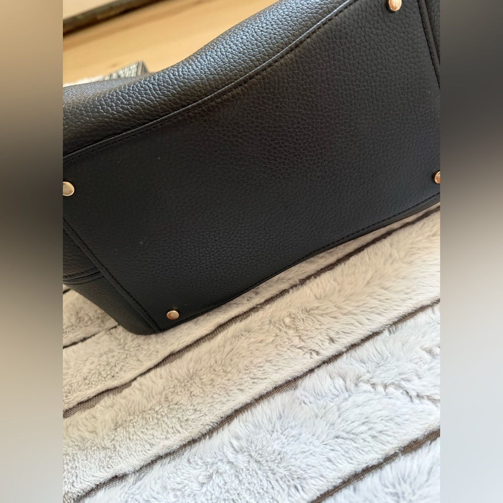 kate spade Black Pebbled Leather Tote with Top Handles - Picture 3 of 8